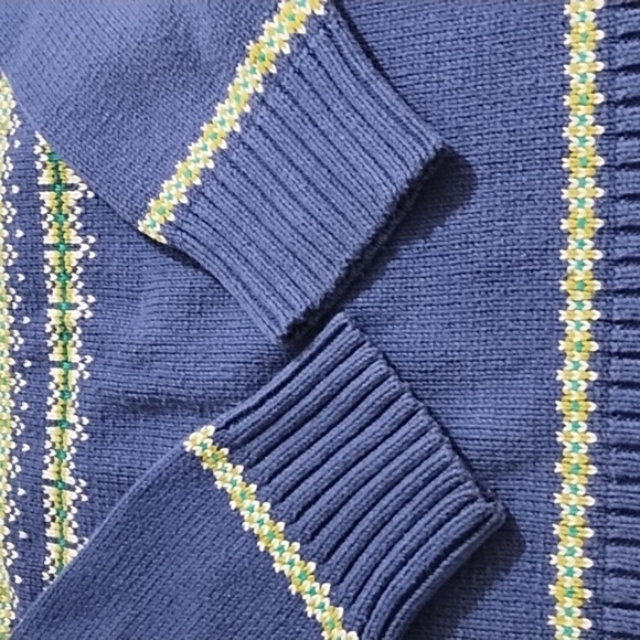 Croft & Barrow Medium Nordic Fair Isle Cotton Blend 1/4 Zip Mock Neck Sweater - Picture 9 of 12